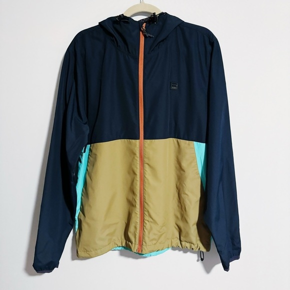 Billabong - Navy Color-block Packable Jacket - Picture 2 of 5